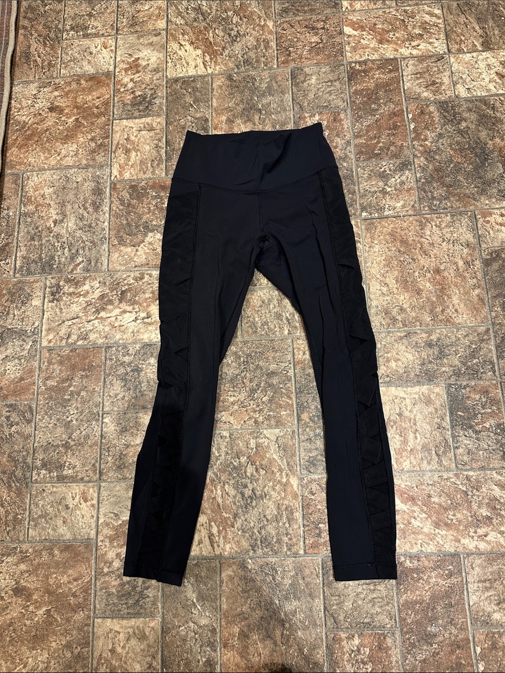 lululemon athletica Black Leggings with Side Mesh Panels